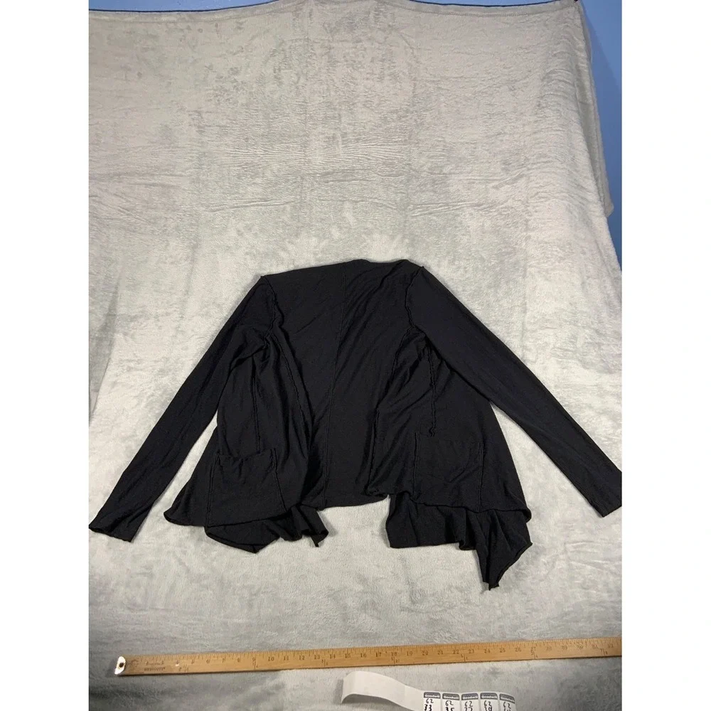 James Perse Cardigan Womens Size 4 Black Long Sleeve USA Cotton
